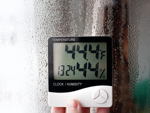 A humidity gauge in Dallas, GA.