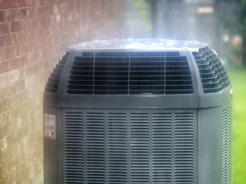 An AC system during a summer storm in Atlanta.