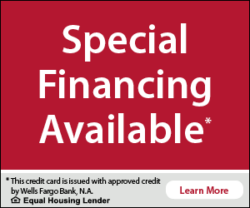 Looking for financing options? Special financing available. This credit card is issued with approved credit by Wells Fargo Bank, N.A. Equal Housing Lender. Learn more.